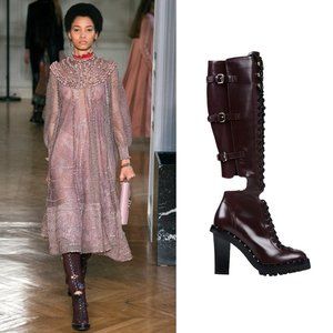 New Valentino Garavani RUNWAY Soul Rockstud Cutout Boots
